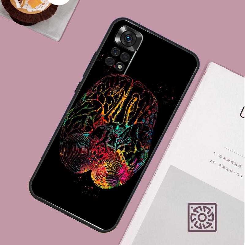 Human Heart Brain Lungs Phone Case For Xiaomi Redmi Note 13 12 12S 12C 13C 10 10C 9 9C 10S 11S 11 Pro Soft Cover