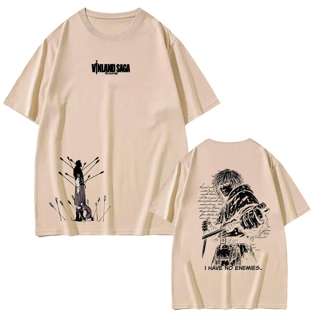 2026 Summer Hot Sale Anime Vinland Saga Thorfinn Tshirt Unisex Unisex Vintage Top Y2k Gothic High Quality Cotton Oversized Tshirt