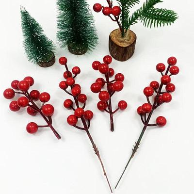 Red Berry Ziemassvētku putu dekors: 12 galvu dakšveida zars ar stiepli svētku rotājumiem