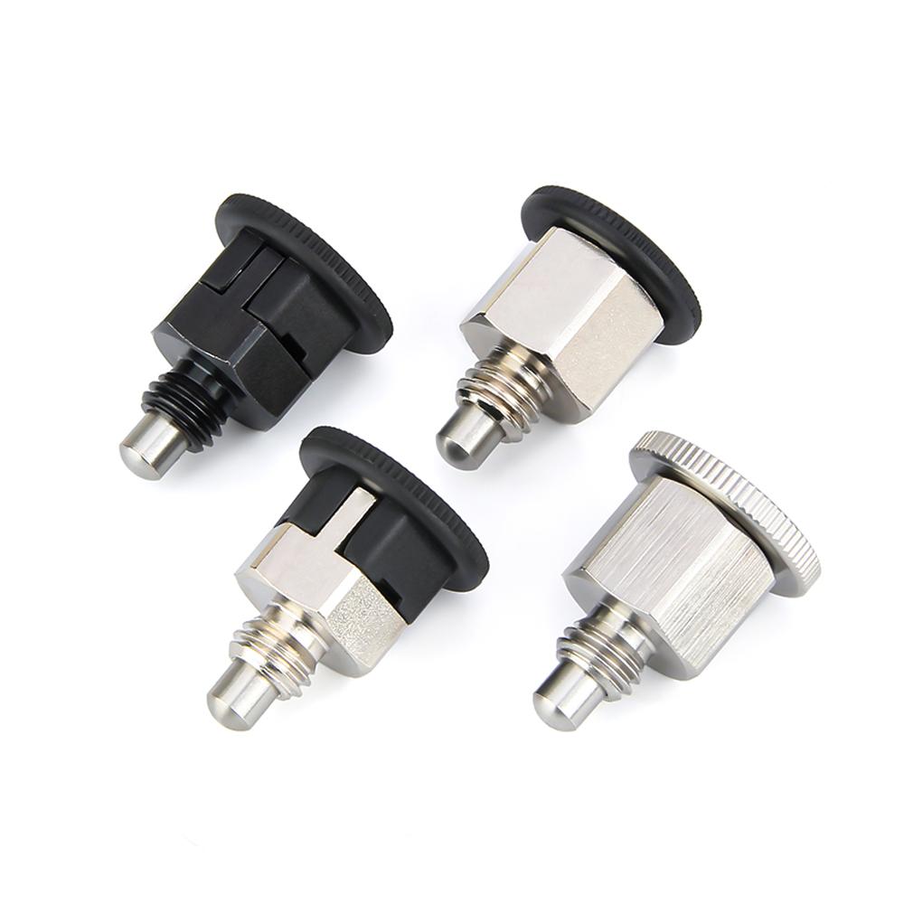 KST213 M6/8/10 Coarse Thread Carbon Steel/Stainless Steel ReturnType/Self-locking Mini Index Plunger Pins Black/Blue/Red Knob Locating Pins