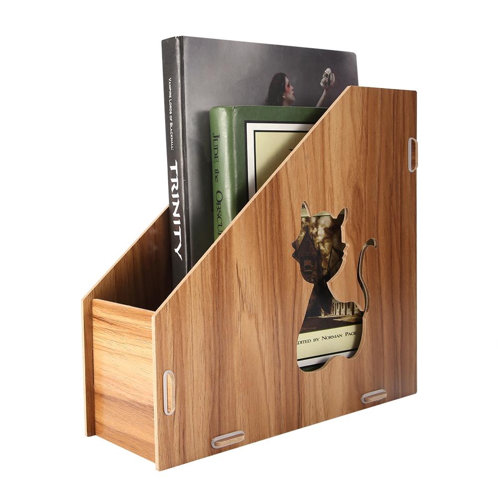 Modern Hollow Out Cat DIY Office Display Rack Magazine File Organizer Desktop Document Sorter