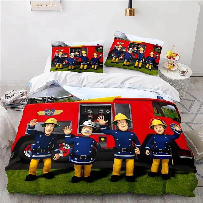 

Comforter Cartoon Fireman Sam Toys Bedding Set Bed Set Comforter King Queen Size Boys Adult Bedding Set Comforter (quilt)-EU Single(135*200cm)3pcs