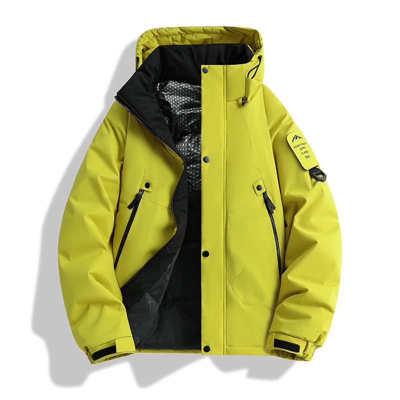Unisex Heavyweight Hooded Winter Jacket - Thick, Warm, Casual Cotton Coat for Couples.
