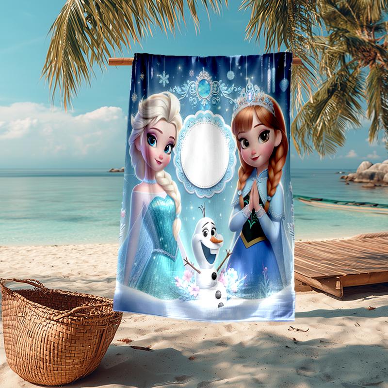 Ultra-Soft Beach Towel with Elsa Theme,Ideal for Pool - Camping, Diving - Perfect Travel Essential, Vibrant Beach Towel.