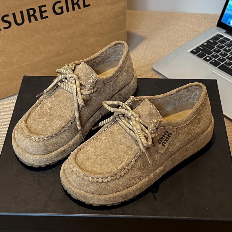 

Женские туфли-кенгуру на одной педали, новинка 2025 года, взрывной стиль ранней осени, ленивые повседневные модные универсальные одинарные туфли 40 хаки