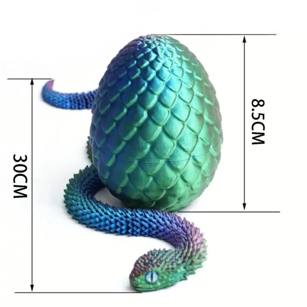Artikuliertes 3D-gedrucktes Schlangentier 30cm mit 8,5cm Ei Flexible Tierfigur für Schreibtisch Zuhause Büro Dekoration Display Geschenk Dekor