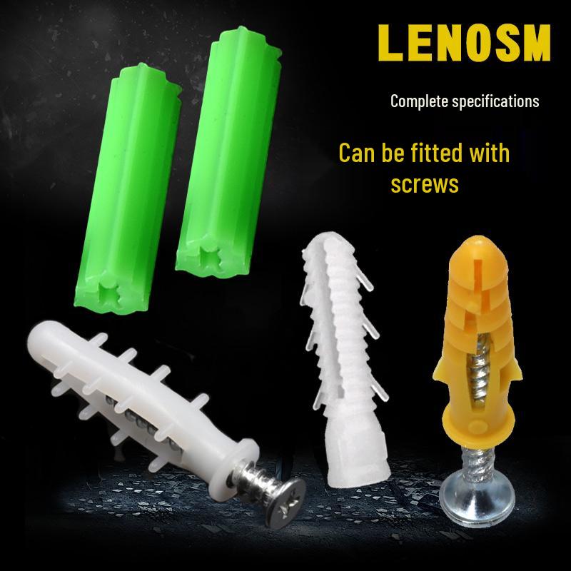 Plastic Expansion Tube: Round, Square, Triangle Wall Plug & Screw Set