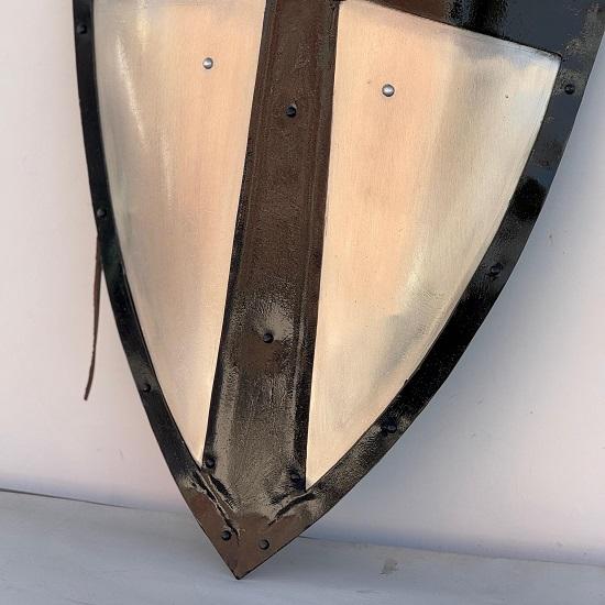 Medieval Black Cross Knight Templar Shield Metal Shield Larp Cosplay Display Shield Halloween Costume