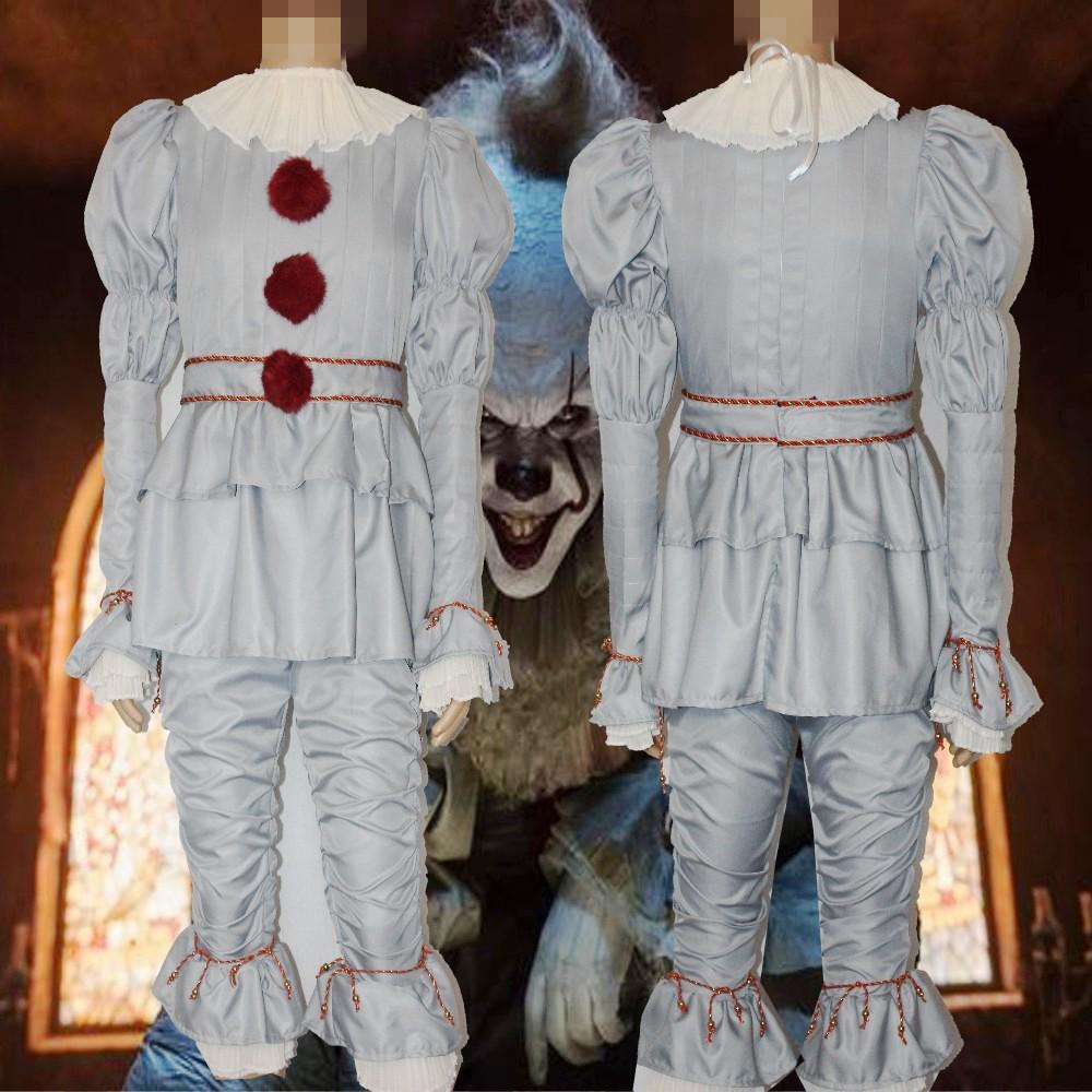 Anime Night Clown Joker Adult Pennywise Cosplay Costume Halloween Clown Stephen King Men Women Cos Suits Outfit Uniform Party