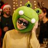 Creative Big Frog Eyes Frog Hat Novelty Material Cartoon Headgear Cap Green Funny Frog Headgear Dress Up Photo Props