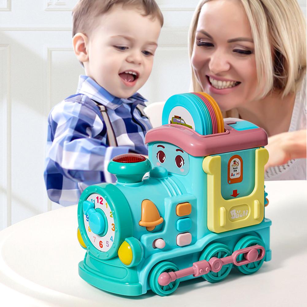 24-in-1 Multifunktions-Musikzugspielzeug mit sprechenden Lernkarten Feinmotorik Frühes Bildungs Lernspielzeug Geschenke für Kinder