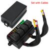 4 Relay Slots Car Fuse Relay Box 12V Pre-Wired Circuit Protection Car Fuse Holder 4 Relay Blocks Fuse for Car Truck RV Boat