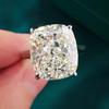 Bague de luxe en diamant à haute teneur en carbone pour femme 6 carats Coupe Fleur de Glace Couleur G Légèrement Jaune Alliance