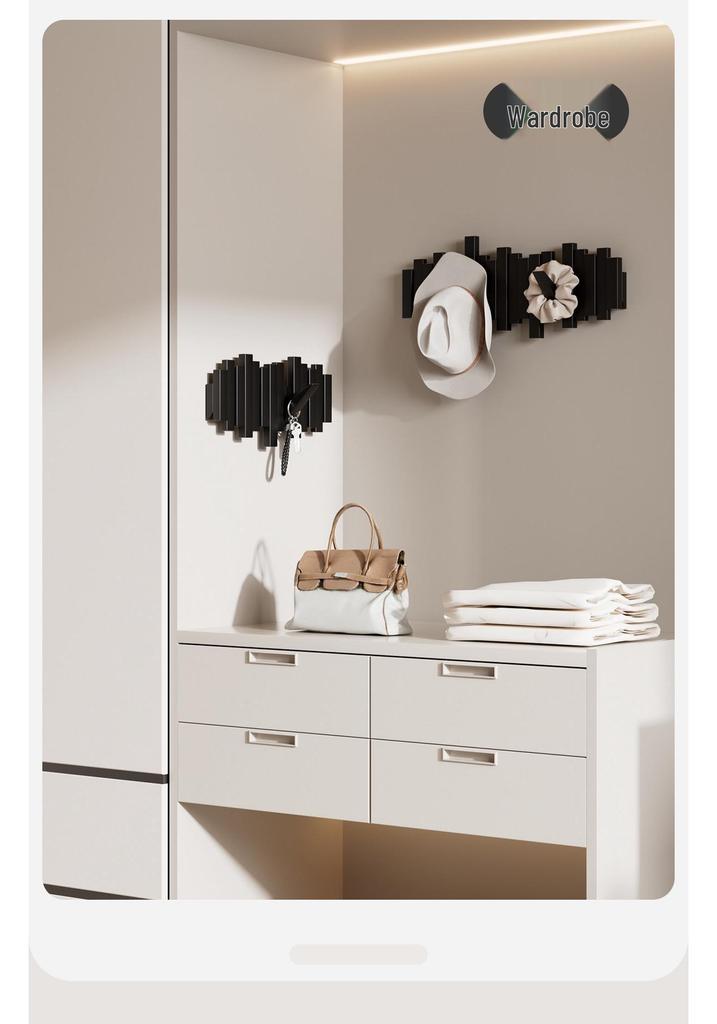 Massivholz Klaviertasten Garderobe - Wandhaken für Schlafzimmer, Flur oder Eingangsbereich