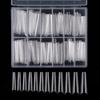 Nail Art Tips - 240-Piece Box, Long Denim, Ballet, Trapezoidal & Oval False Nails