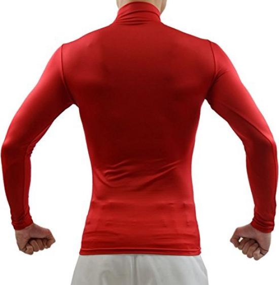 SSK Baseball Fitted High Long General Use Undershirt, Neck, Sleeve, (Red (20), Small)