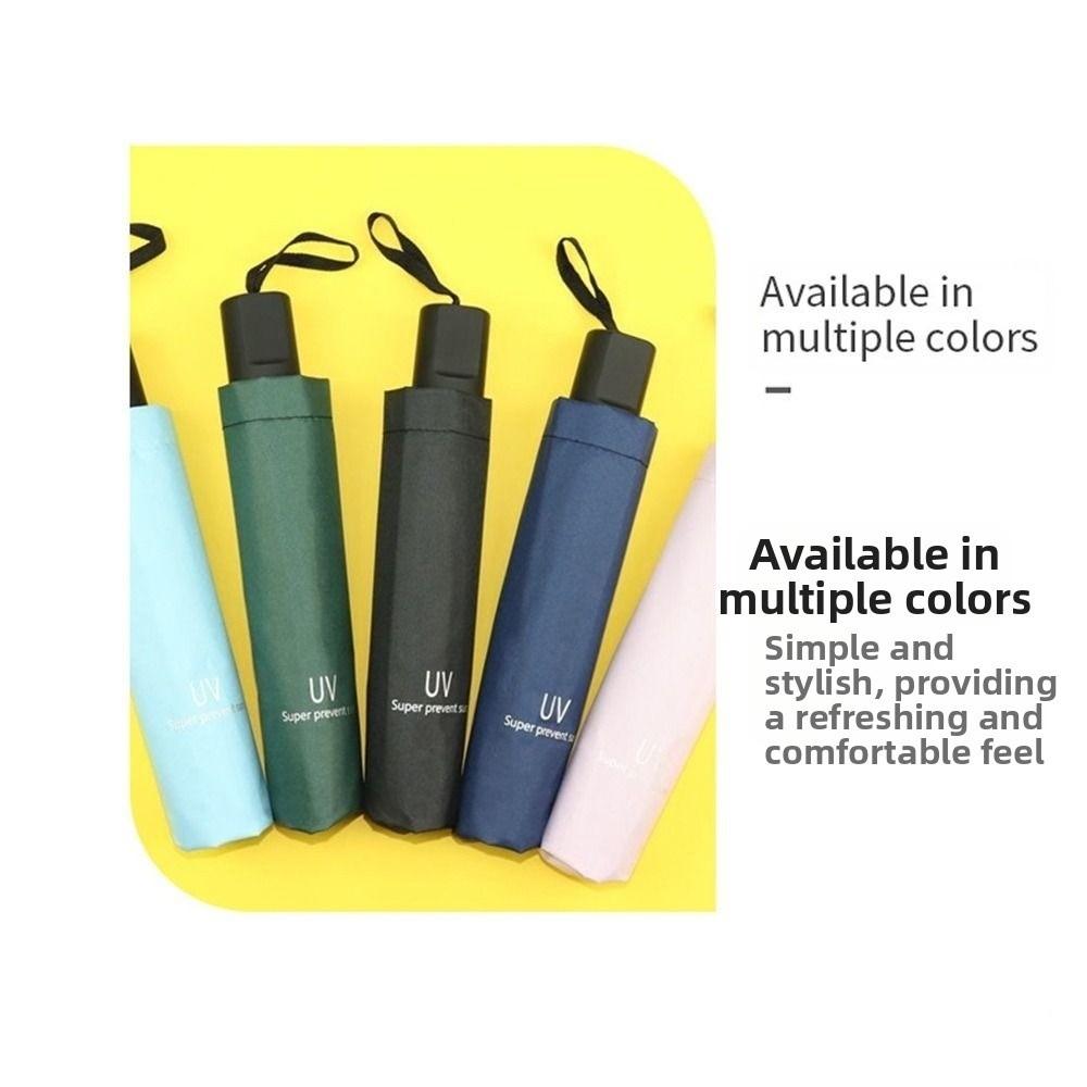 Solid Color UV Protection Umbrella Waterproof Hand Operated Parasol Sunscreen Umbrella  Student Use