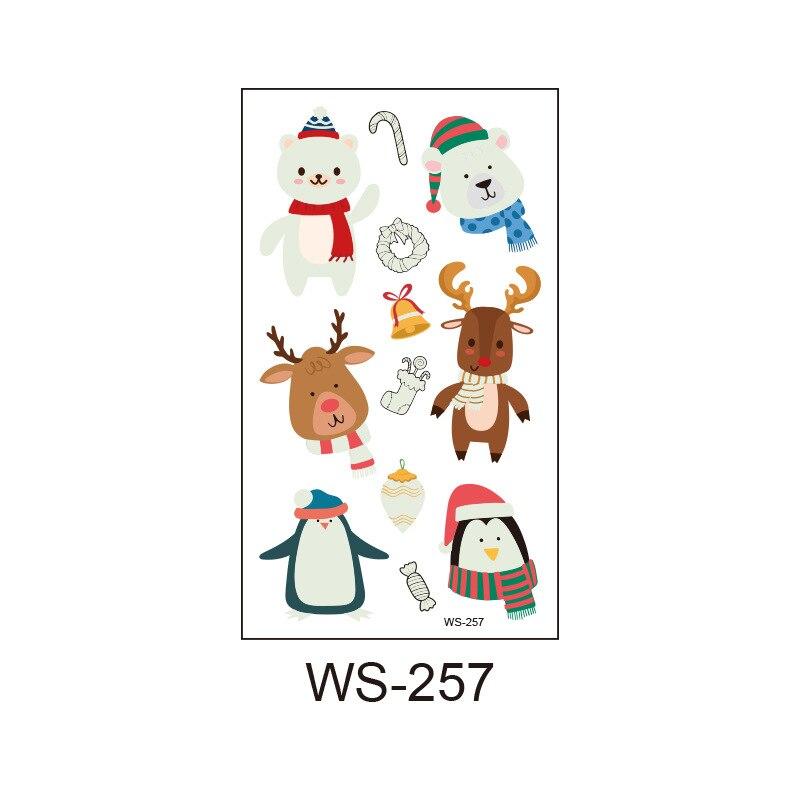Christmas Luminous Tattoo Stickers Children's Luminous Tattoo Stickers Snowman Penguin Face Simulation Cartoon Stickers