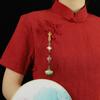 Dámské Cheongsam Qipao v čínském stylu Klopa Visící střapec Přívěsek Vintage Brož Elegantní styl Hanfu Doplňky