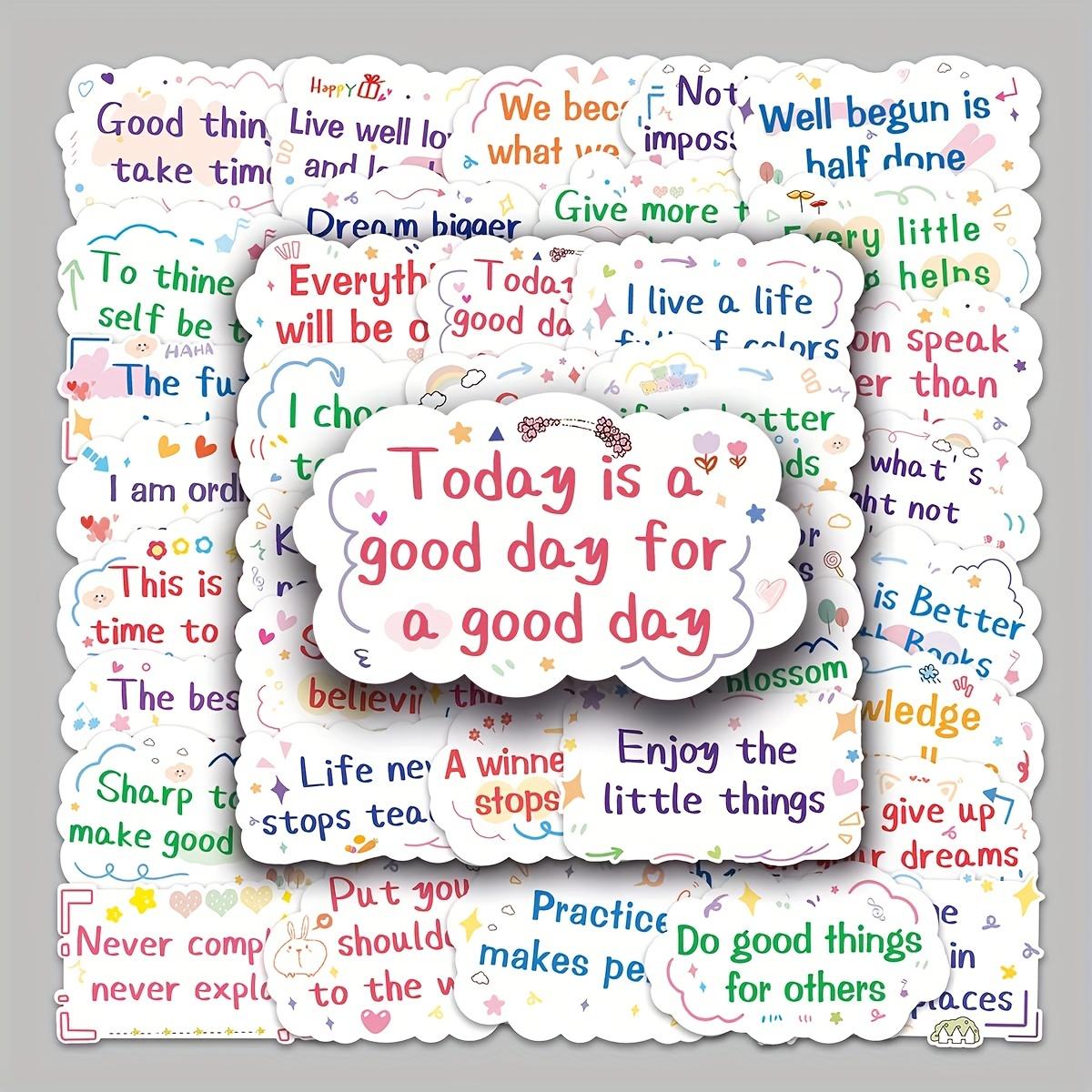 

50 шт., водонепроницаемые наклейки с вдохновляющими английскими предложениями для бутылок с водой, ноутбука, альбома для вырезок, багажа