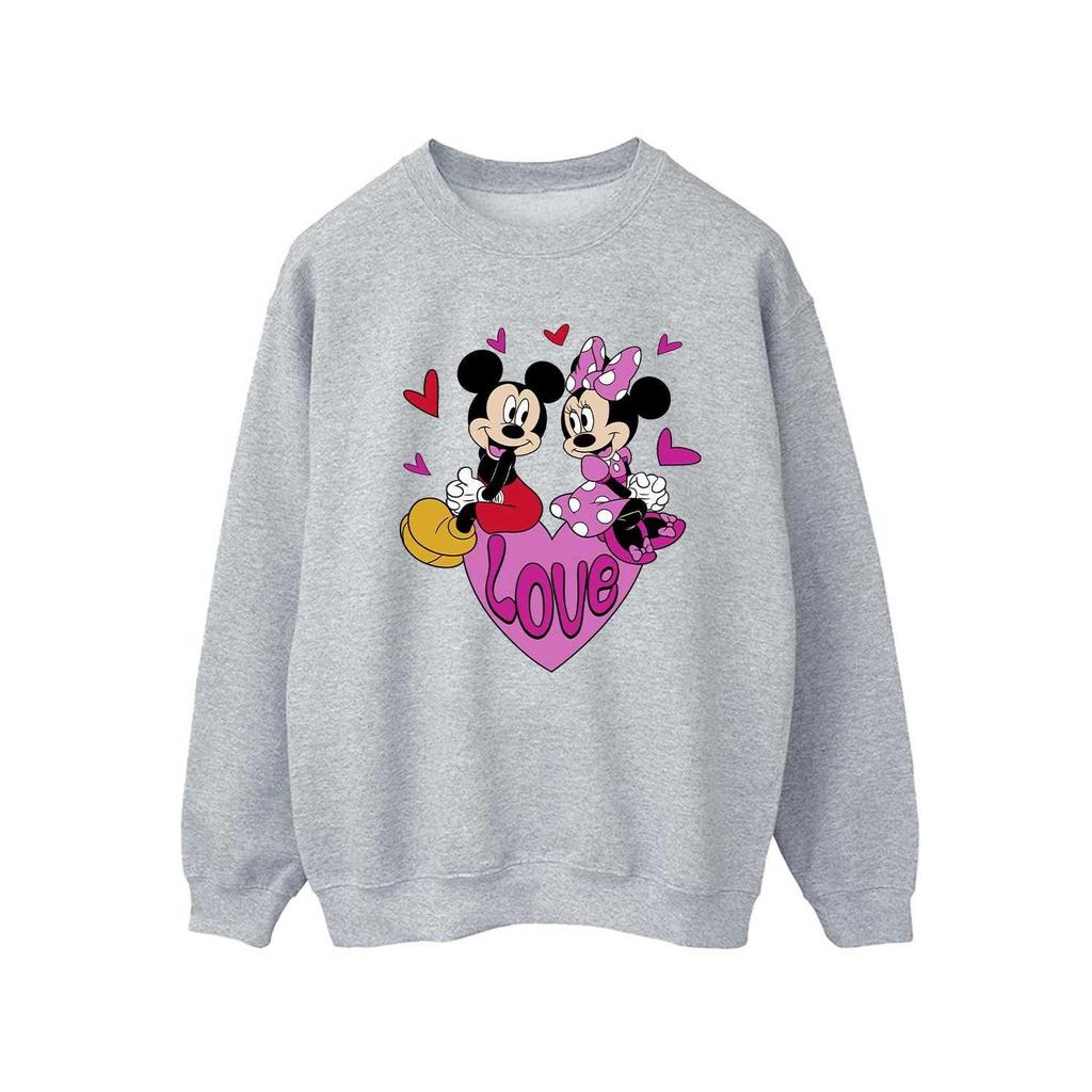 Disney Womens/Ladies Love Hearts Mickey & Minnie Mouse Sweatshirt