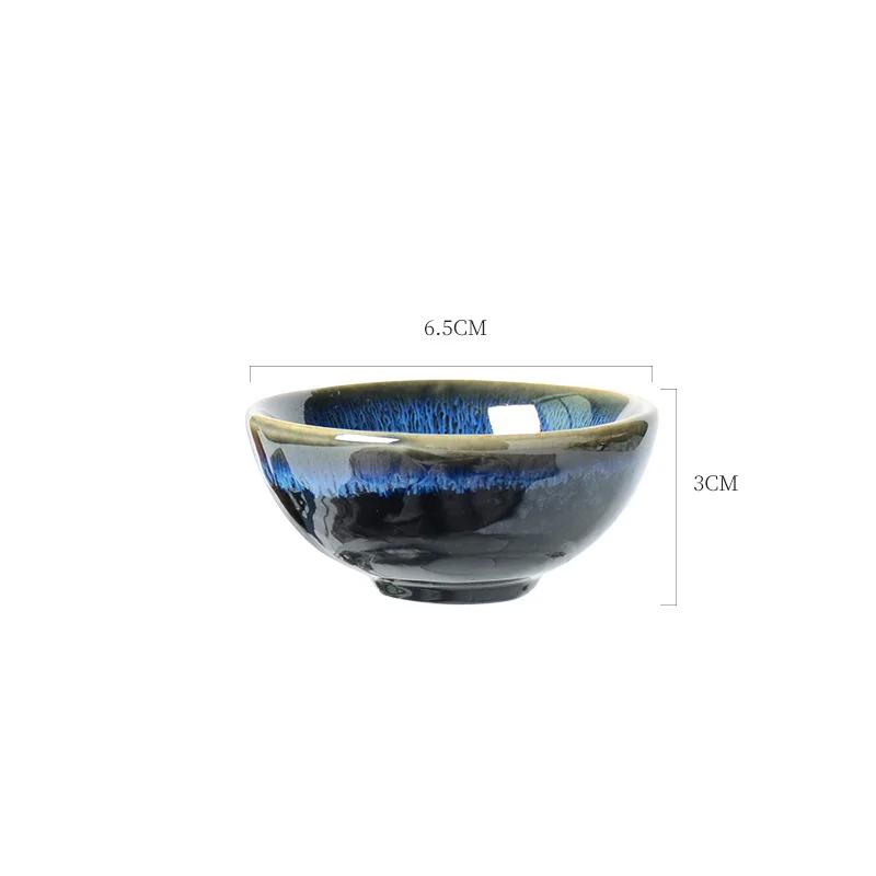 Jarra de Sake Vintage Japonesa Cerámica Azul Cambio de Horno Copa de Vino Dispensador de Vino Shochu para el Hogar Restaurante de Sushi Utensilios para Beber Regalos