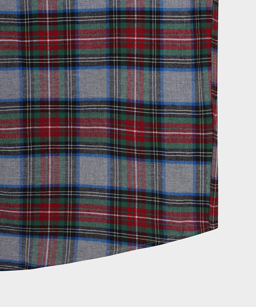 BROOKS BROTHERS Flannel Tartan Check Sport Shirt (Grey) (Bbthmf3576Wef)
