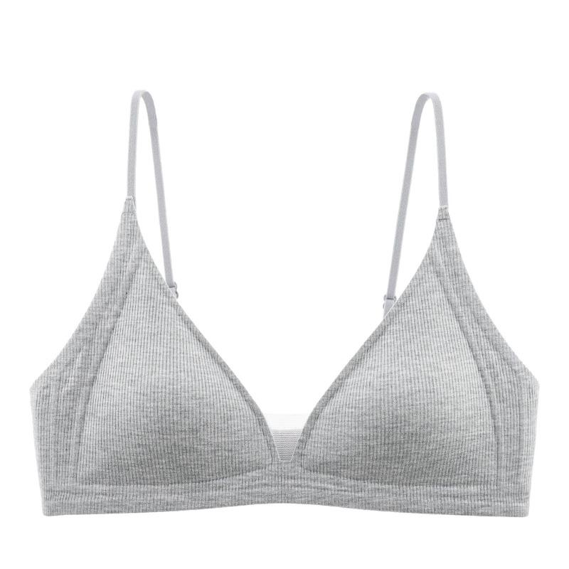 Women Seamless Comfort Bra For Small Bust Natural Gathering Ribbed Lingerie