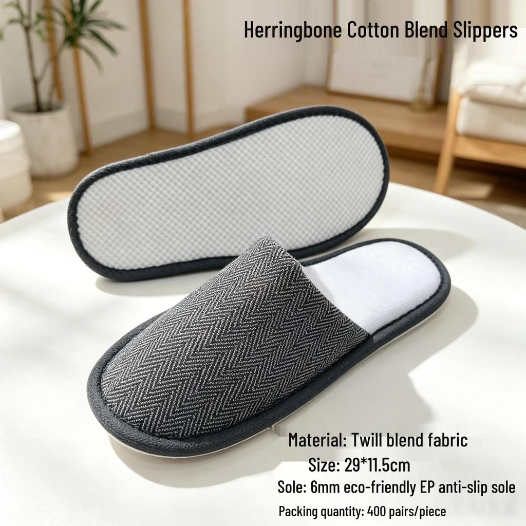 Star Hotel Disposable Non-Slip Slippers for Bed & Breakfast, Guest Room, Beauty Salon, Club House, and Home.