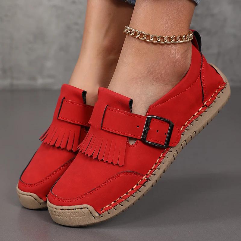 Fashion Loafers Women's 2025 Spring and Summer European and American Style Flat Sole Shoes Comfortable Casual Shoes Tamanos Femininos 43