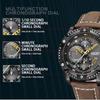 MEGIR 2130 Men Watches Luxury Brand Quartz Wristwatch Waterproof Leather Sports Watch Casual Chronograph Watches Reloj Hombre