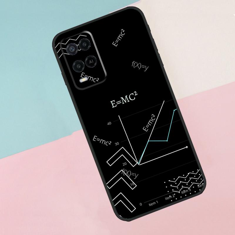 Mc2 With E=mc Math For Oppo A17 A77 A60 A74 A94 A54 A18 A38 A58 A78 A98 A40 A80 A16 A76 A96 A15 A57S Phone Case