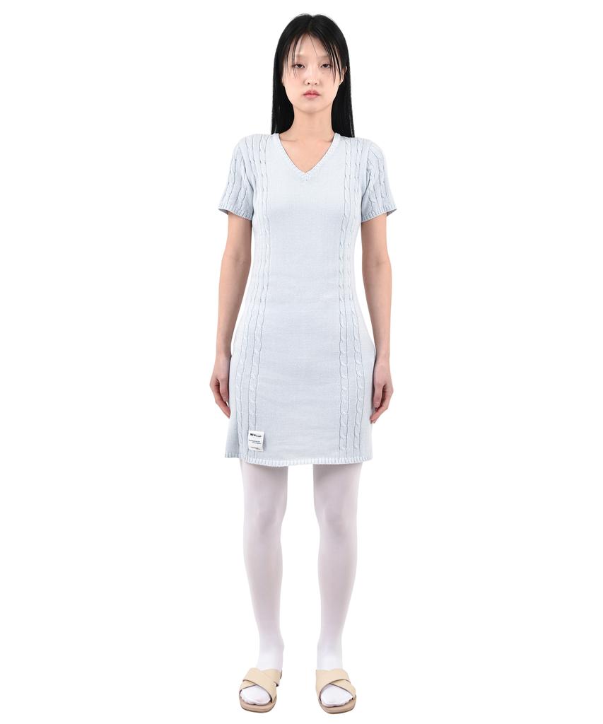 KATHARSIS Mini Cable Knit Dress Sky Bl_One Size