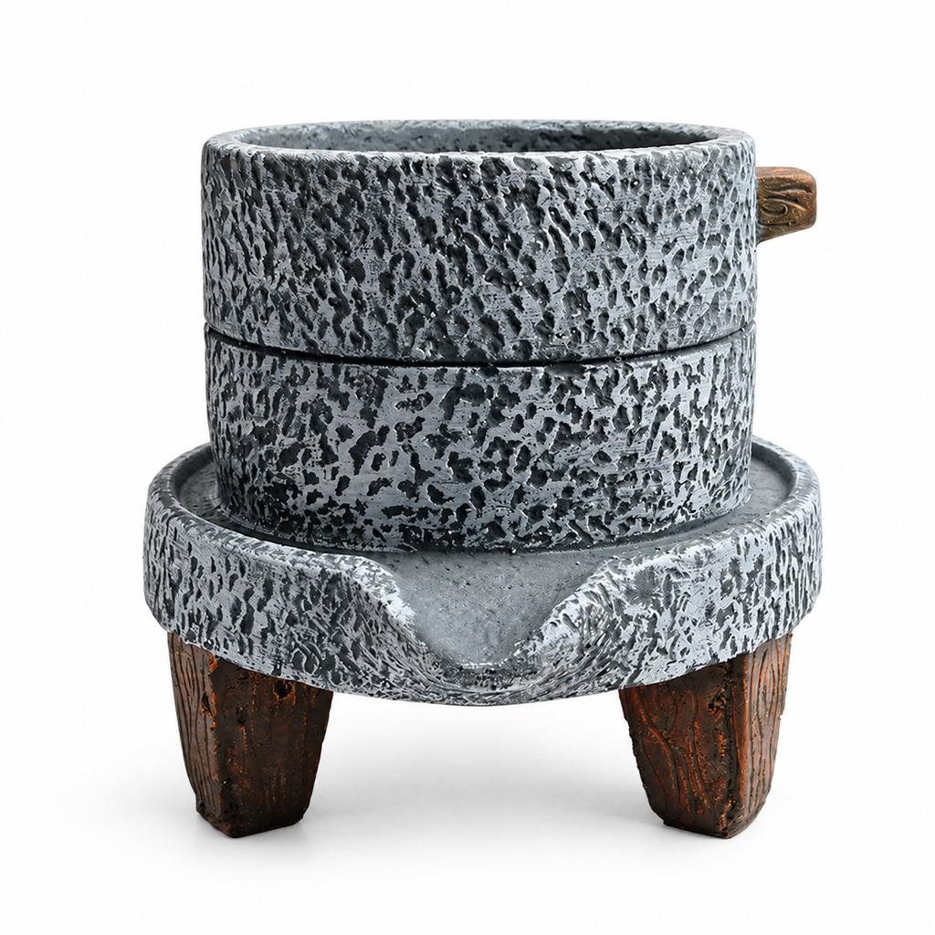 Retro European Style Cement Stone Mill Planter for Succulents and Home Decor