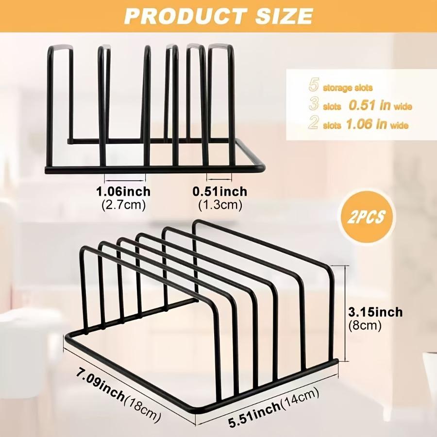 5-Slot Baking Tray Rack | Iron, Varnished End, Non-Slip Feet, Suitable for Kitchen Cabinets or Countertops, Multipurpose Use