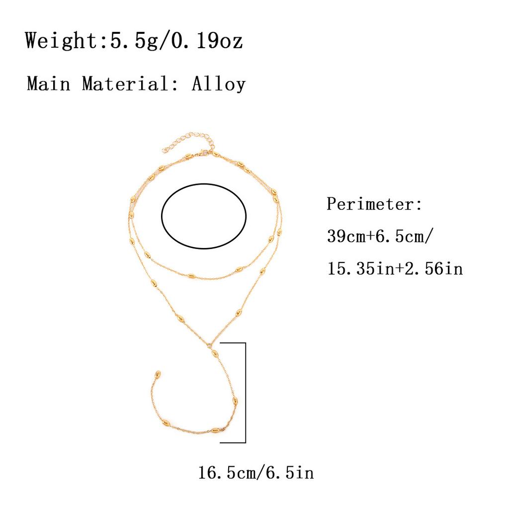 Light Luxury Niche Design Sense Y-shaped Necklace Simple Personality Rice Bead Collarbone Chain Item Decoration