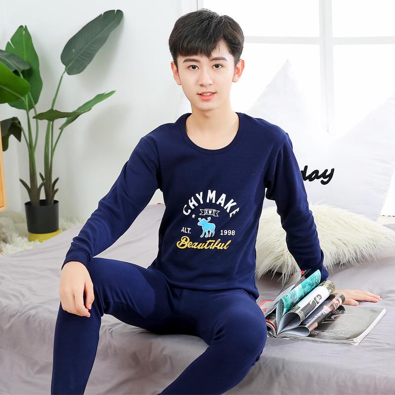 Children's Cotton Wool Thermal Long Johns Set for Boys & Teens - Medium to Large Sizes, Autumn