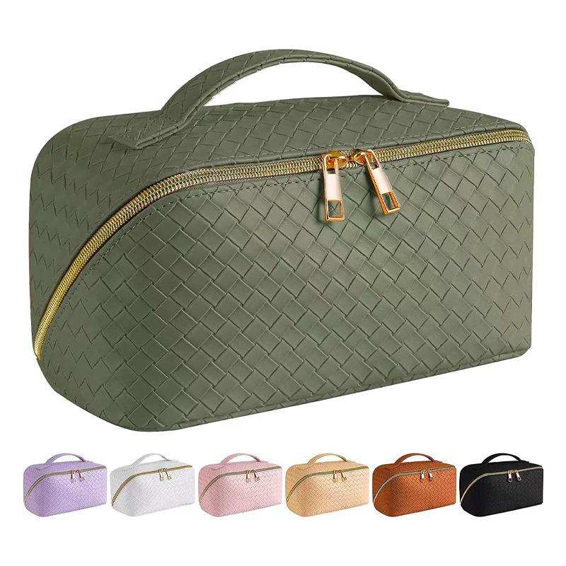 Bolsa Tejida Impermeable de Gran Capacidad para Maquillaje y Viaje para Mujeres