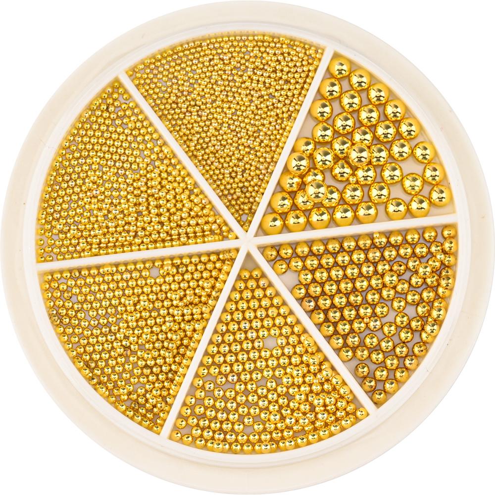 1 cutie Nail Art Caviar Margele Mici din Oțel Strasuri Mix Size 3D Bijuterii pentru unghii Rose Gold Argint Manichiură DIY Decorare Accesorii