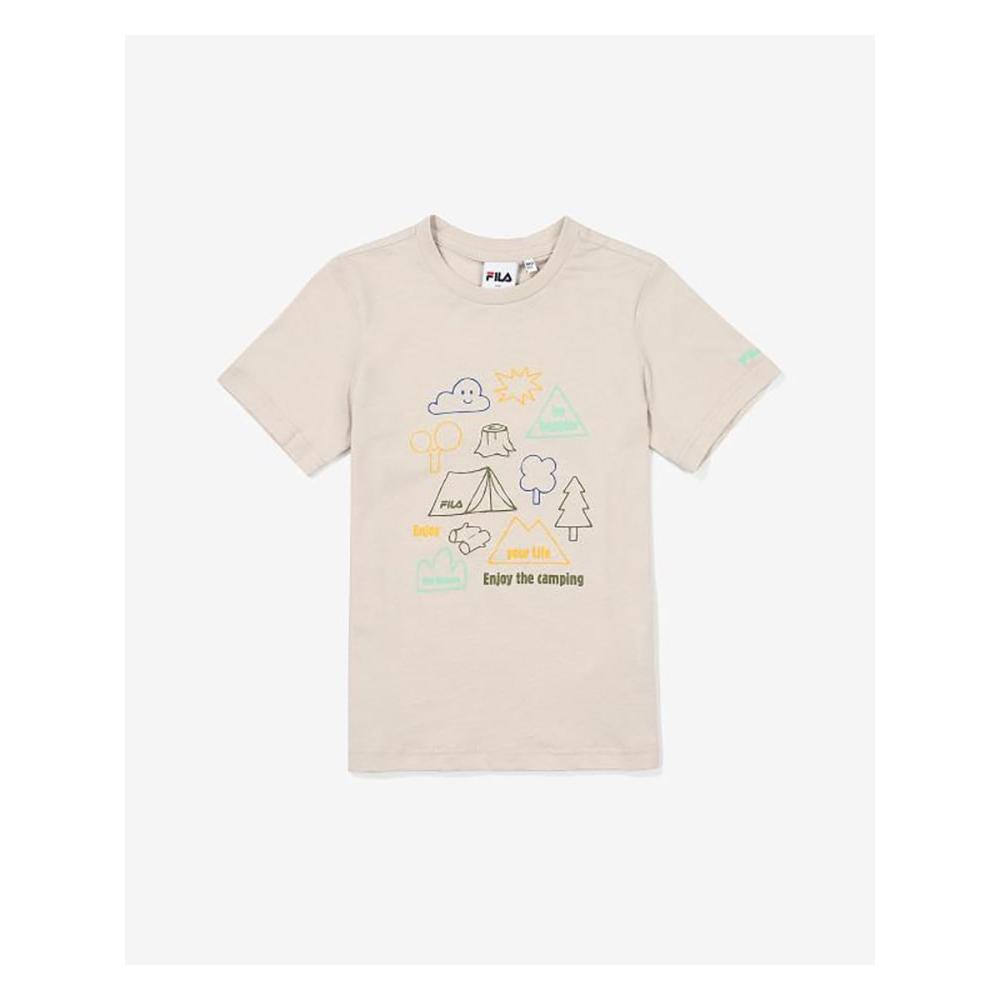 [fila Kids] Camping Graphic Emoji T shirT  Fk2rsf2204x Sad  q0zFk2rsf2204xSad