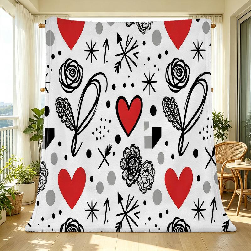 Hemmed Fleece Blanket Soft Skin-Friendly Minimalist, Cozy for Home, Sofa & Lounge, Ideal Valentine’s Day Gift