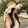 Breathable Straw Hat Wide-brimmed Beach Hat Sweet Sunshade Hat  for Summer Sun Protection