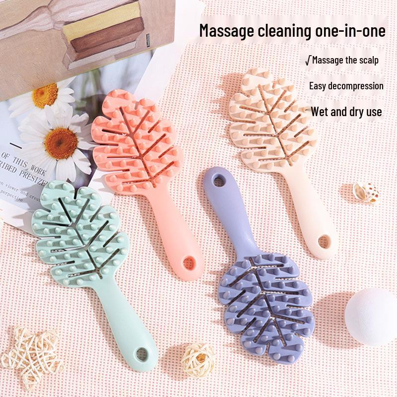 

Silicone Handle Shampoo Brush with Soft Teeth 21*9*2cm брудно-білий