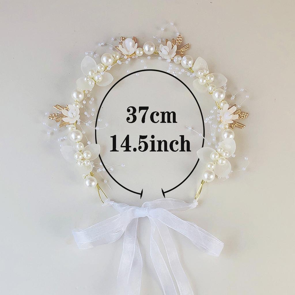 High Quality1/3/4 Pieces Girls' White Flower Crown with Artificial Pearls - Suitable for Daily Wear, Parties, Birthdays, Dances and Other Occasions