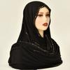 Glitter Shimmer Edge Stretch Shawl Soft Headband Turban New Headscarf  For Women