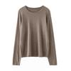 Yangzi Zhang Women's Versatile Fine Knit Wool Sweater - Loose Fit, Round Neck, Long Sleeve