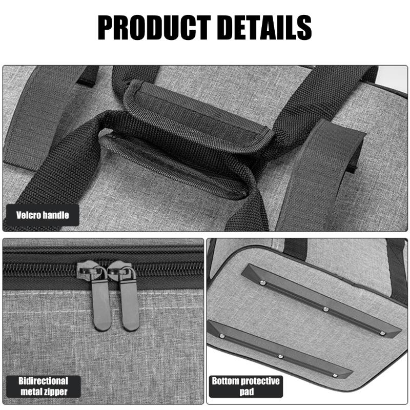 Portable Camera Bag Storage Holder Case for Photography Lighting Equipment Double Zippers Closure with Internal Dividers
