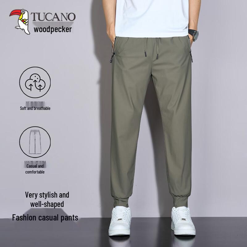 

TUCANO Men s 2026 Summer Ice Silk Quick-Dry Straight-Leg Casual Pants L
