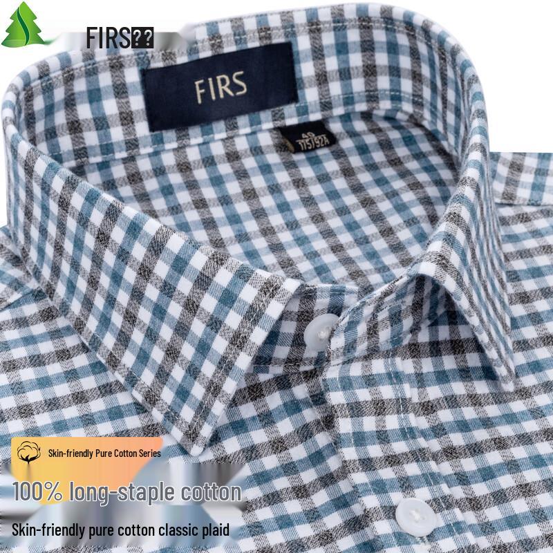Shanshan Men's Pure Cotton Flannel Long-Sleeve Shirt