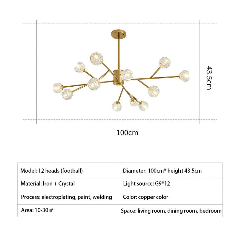 New Postmodern Ceiling Chandelier Light Luxury Living Room Simple Crystal Lighting Restaurant Bedroom Nordic Molecular Drop Lamp